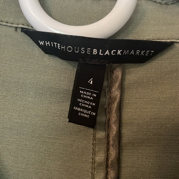 White House Black Market Green Army Style Jacket Size 4 - Picture 5 of 6